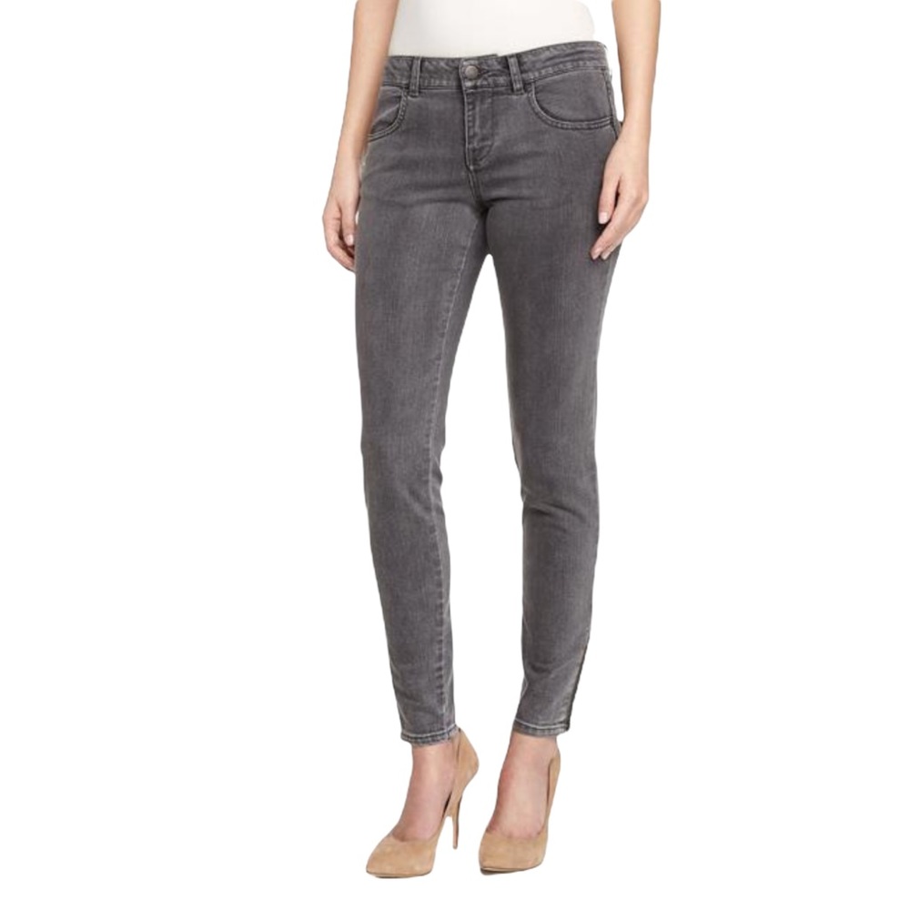 Stella McCartney Gray Skinny Jeans Ankle Zip Low Rise Designer